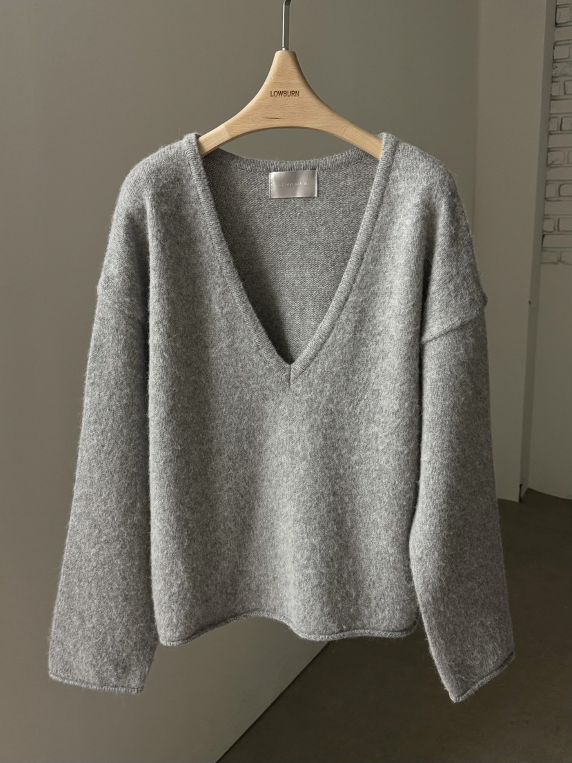 LOWBURN東大門㊣實拍女裝新款休閑職業推薦時尚人氣毛衣V領LOWBURN毛衣圖色3