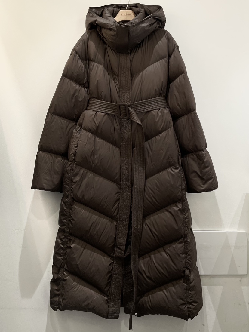 OBSESS韓國直郵㊣女士新款人氣真品推薦長款羽絨服含腰帶鴨絨OBSESS/EARLY BIRD長款羽絨服圖色1