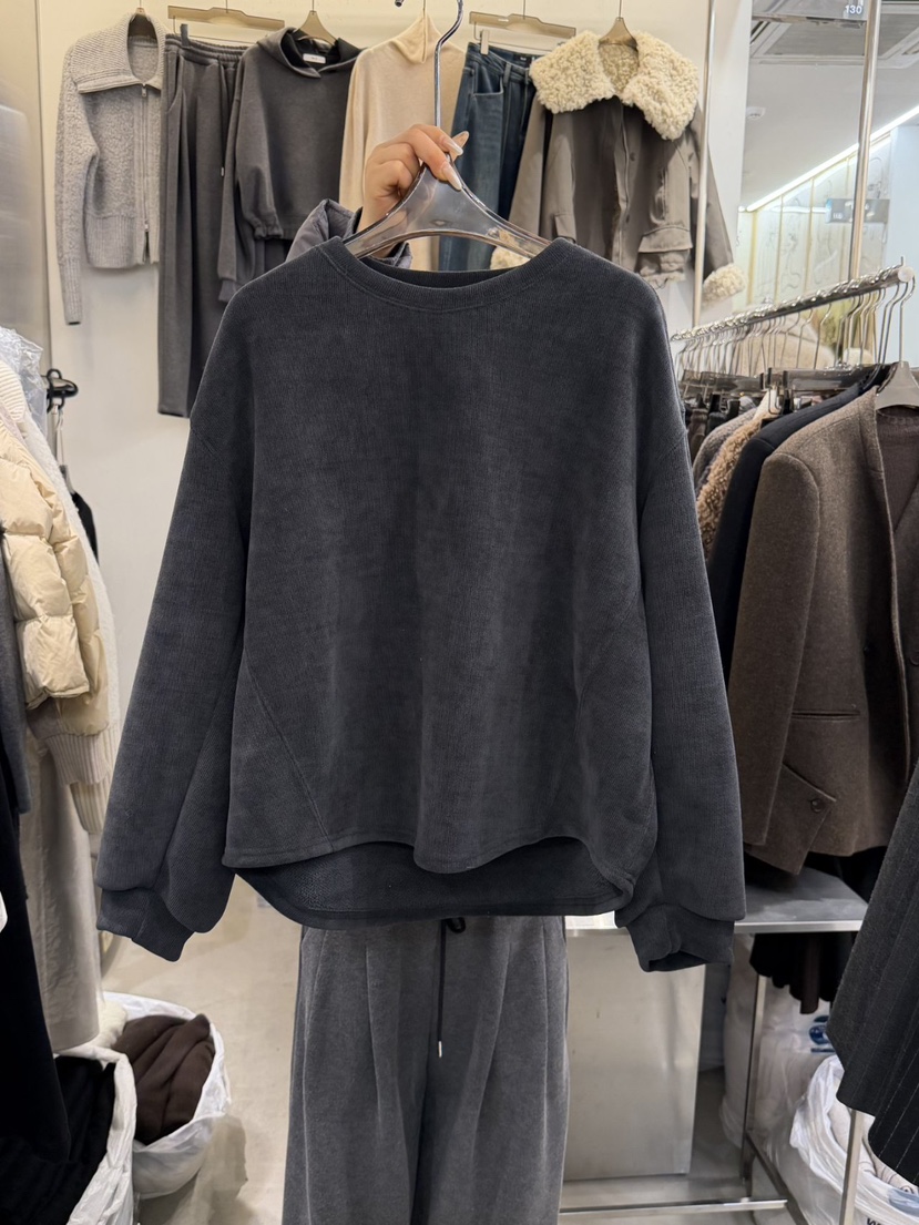 THE SIL韓國代購㊣女士新款人氣時尚25秋冬熱賣真品衛衣加絨THE SIL/1 2ILLY衛衣圖色1