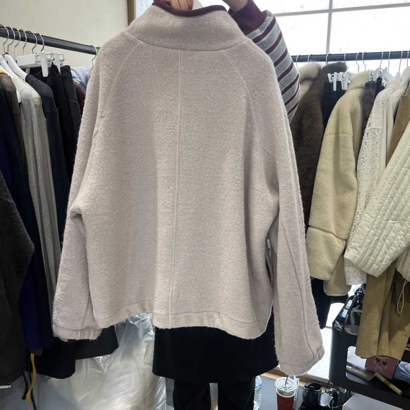 FLAT韓國直郵㊣女裝新款時尚休閑人氣25秋冬推薦熱賣夾克羊毛FLAT夾克