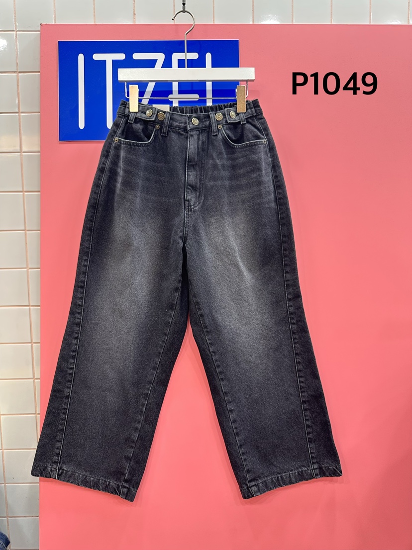 ITZEL韓國代購㊣女士新款25秋冬人氣時尚推薦休閑牛仔褲拉絨ITZEL牛仔褲圖色2