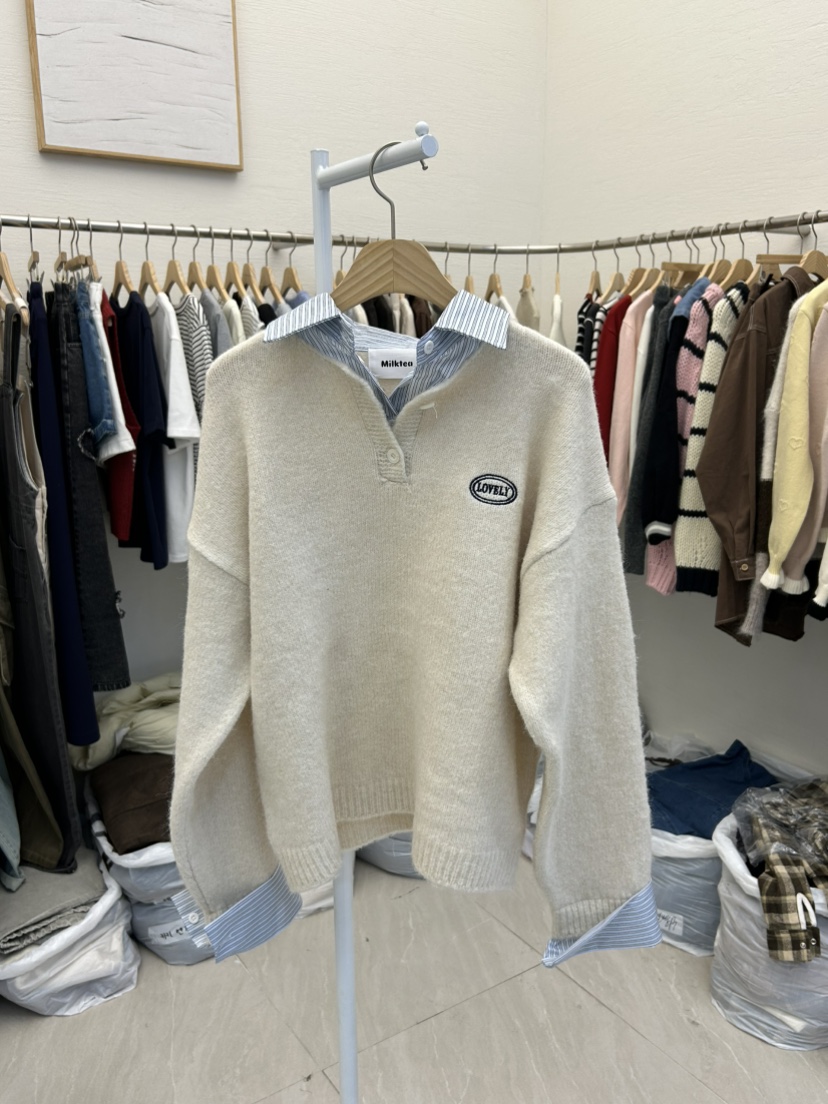 MILK TEA東大門㊣直郵女裝新品推薦人氣25秋冬熱賣休閑針織衫MILK TEA針織衫圖色1