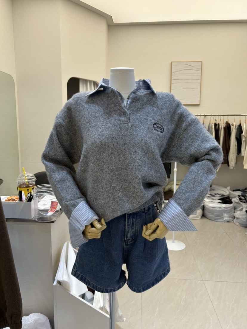 MILK TEA東大門㊣直郵女裝新品推薦人氣25秋冬熱賣休閑針織衫MILK TEA針織衫圖色2