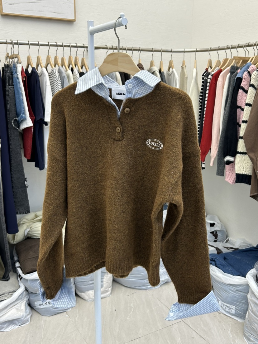 MILK TEA東大門㊣直郵女裝新品推薦人氣25秋冬熱賣休閑針織衫MILK TEA針織衫圖色3