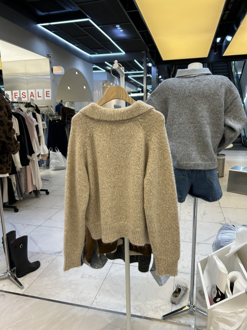 MILK TEA東大門㊣實拍女士新品推薦真品人氣休閑針織衫紐扣MILK TEA針織衫