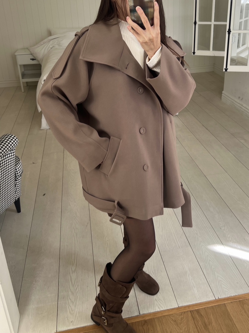 BOLD東大門㊣代購女裝新款熱賣時尚職業休閑25秋冬夾克含腰帶BOLD夾克