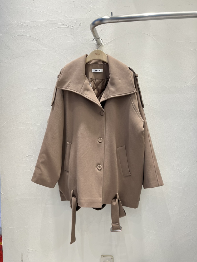 BOLD東大門㊣代購女裝新款熱賣時尚職業休閑25秋冬夾克含腰帶BOLD夾克圖色1