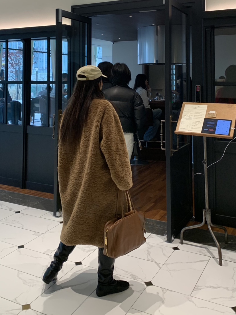 LIKEVAM東大門㊣代購女士新品真品時尚人氣職業中長款大衣羊皮LIKEVAM中長款大衣