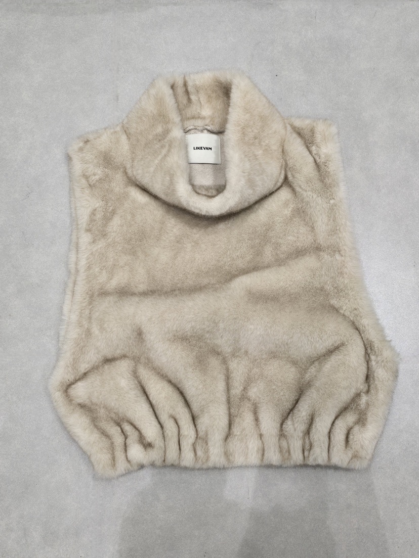 LIKEVAM韓國直郵㊣女裝新品時尚休閑職業推薦25秋冬吊帶背心貂皮LIKEVAM吊帶/背心圖色1