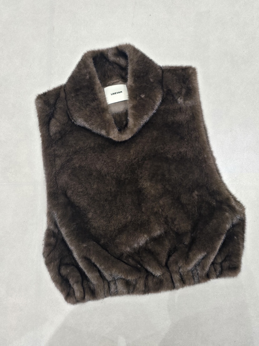 LIKEVAM韓國直郵㊣女裝新品時尚休閑職業推薦25秋冬吊帶背心貂皮LIKEVAM吊帶/背心圖色2