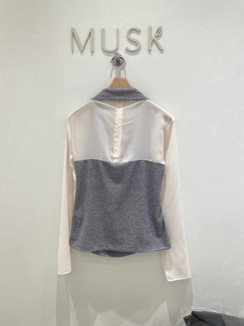 MUSK東大門㊣代購女裝新款人氣推薦時尚休閑襯衫蕾絲衫假兩件MUSK襯衫/蕾絲衫