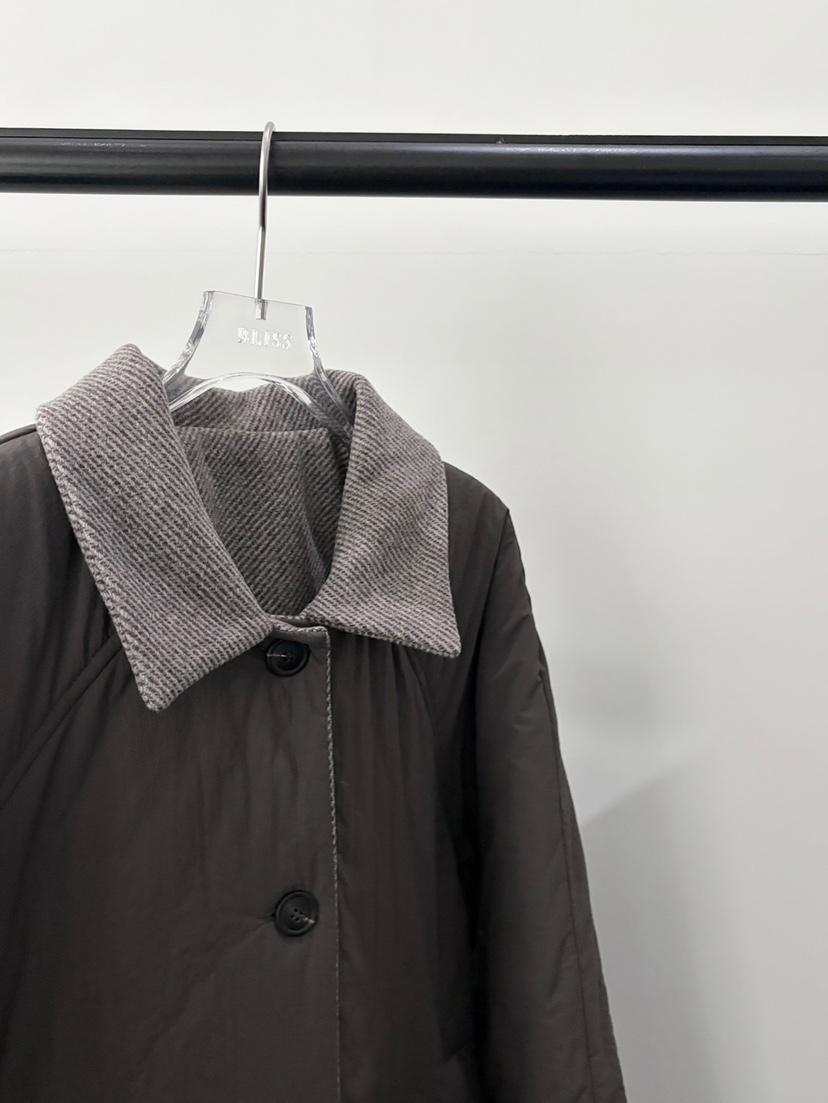 BLISS韓國代購㊣女士新品25秋冬人氣熱賣職業中長款大衣雙面BLISS中長款大衣