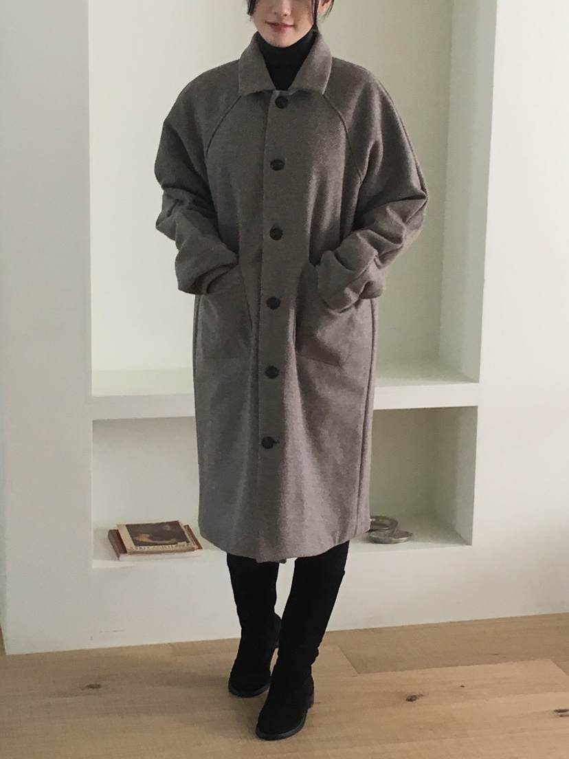 BLISS韓國代購㊣女士新品25秋冬人氣熱賣職業中長款大衣雙面BLISS中長款大衣