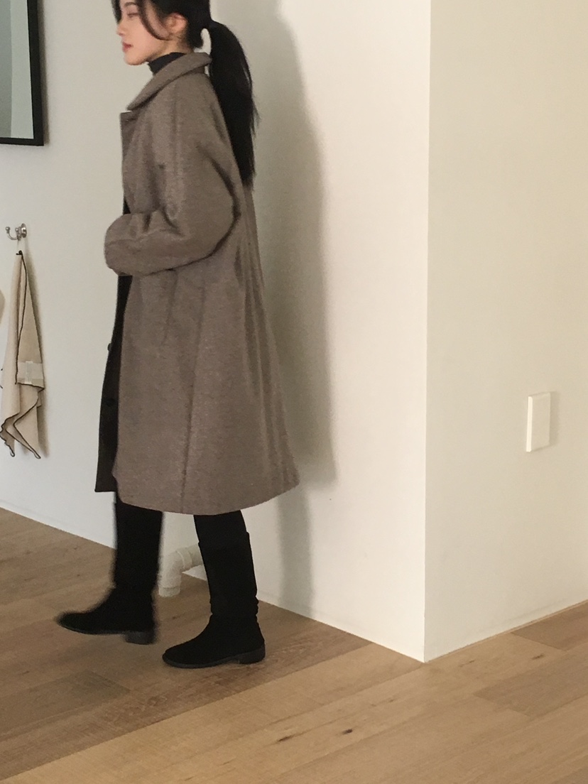 BLISS韓國代購㊣女士新品25秋冬人氣熱賣職業中長款大衣雙面BLISS中長款大衣