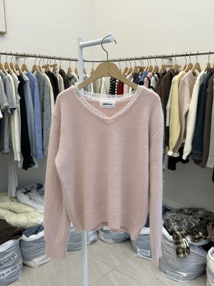 MILK TEA東大門㊣實拍女裝新款真品熱賣25秋冬休閑人氣針織衫MILK TEA針織衫圖色2