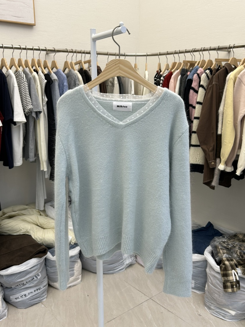 MILK TEA東大門㊣實拍女裝新款真品熱賣25秋冬休閑人氣針織衫MILK TEA針織衫圖色3