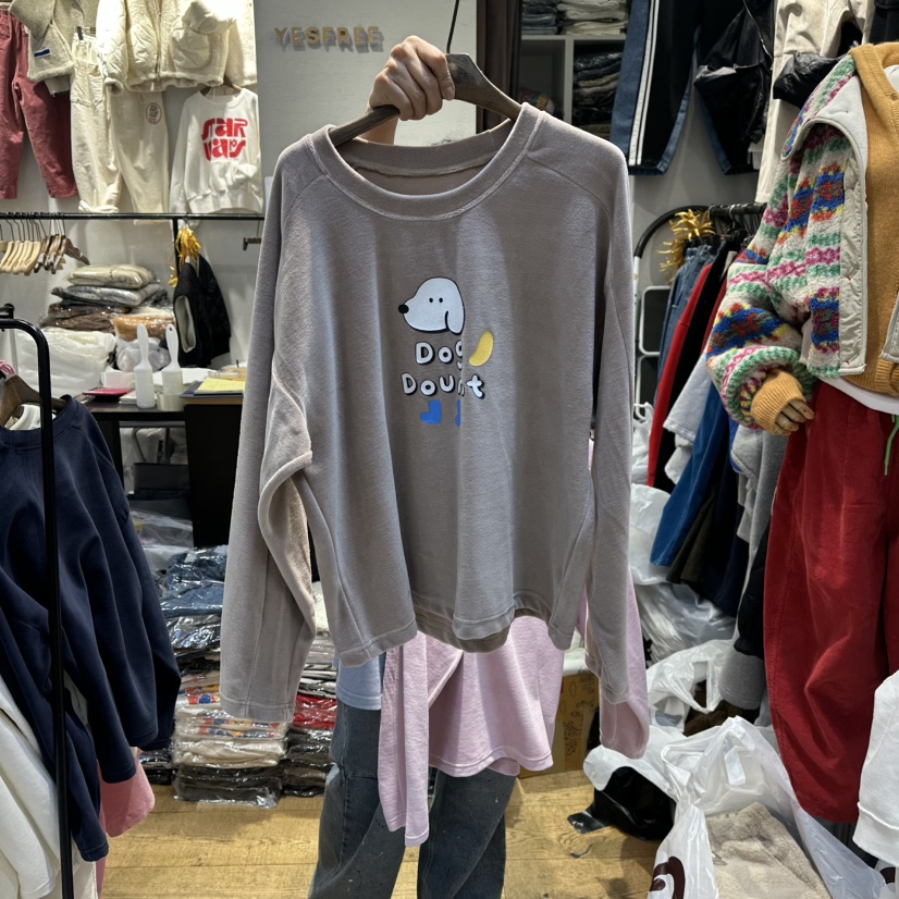 YESFREE東大門㊣直郵女裝新款真品熱賣25秋冬長袖T恤天鵝絨YESFREE長袖T恤圖色3