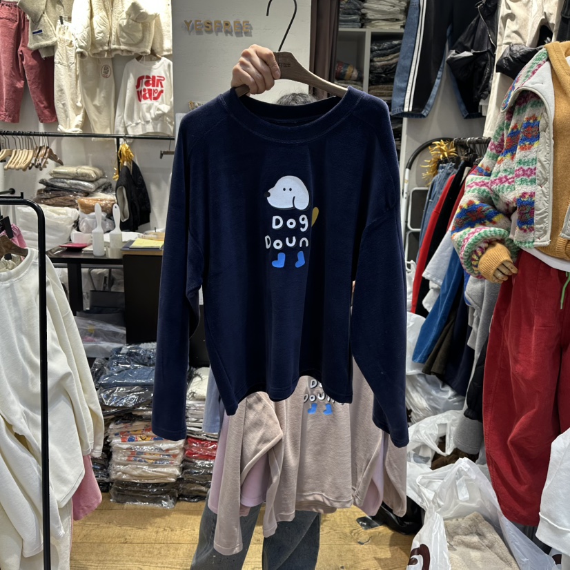 YESFREE東大門㊣直郵女裝新款真品熱賣25秋冬長袖T恤天鵝絨YESFREE長袖T恤圖色4