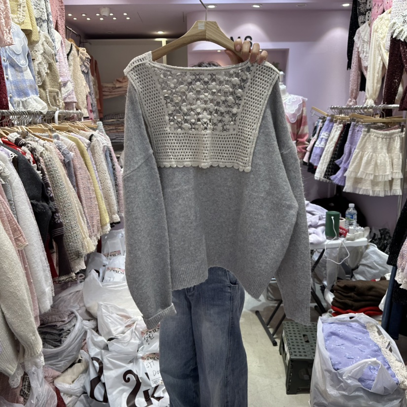 MS東大門㊣代購女裝新款人氣真品25秋冬推薦休閑熱賣毛衣披肩MS毛衣