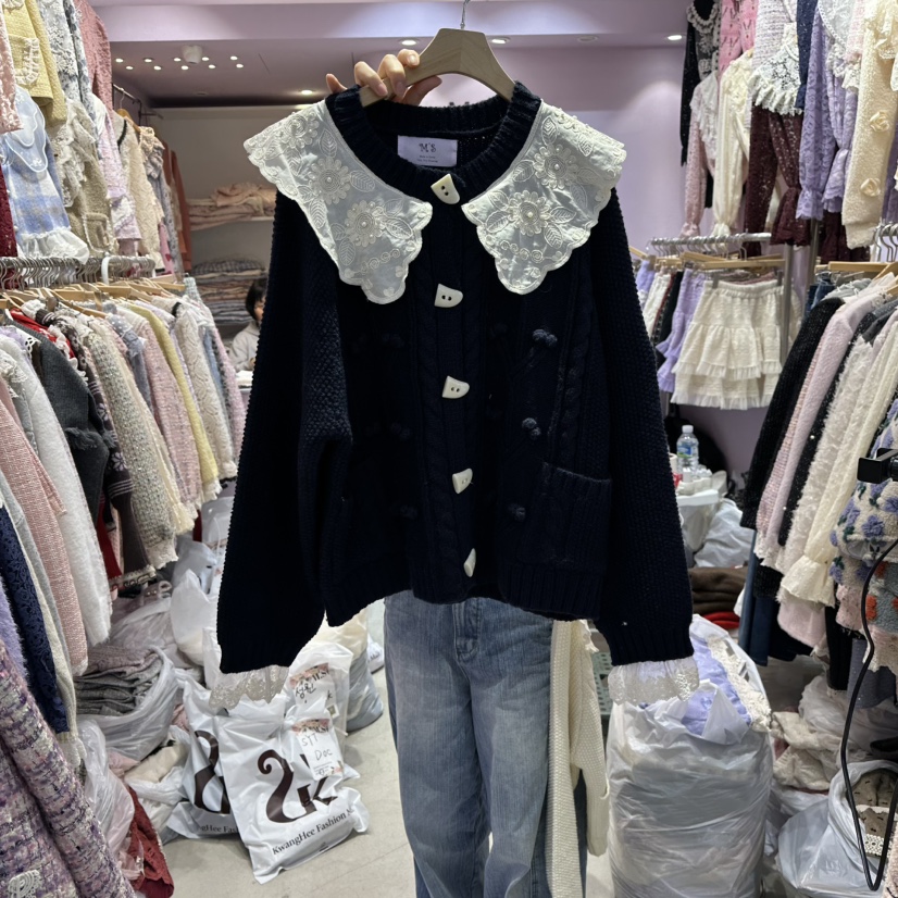 MS韓國代購㊣女士新款人氣休閑真品時尚推薦熱賣職業25秋冬毛衣MS毛衣圖色2