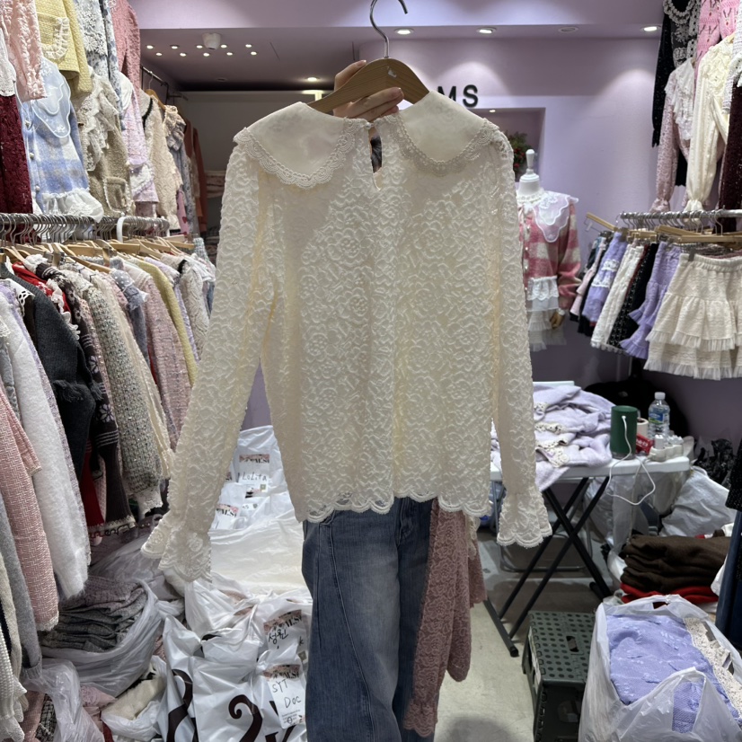 MS東大門㊣代購女裝新品休閑熱賣職業真品時尚人氣襯衫蕾絲衫MS襯衫/蕾絲衫