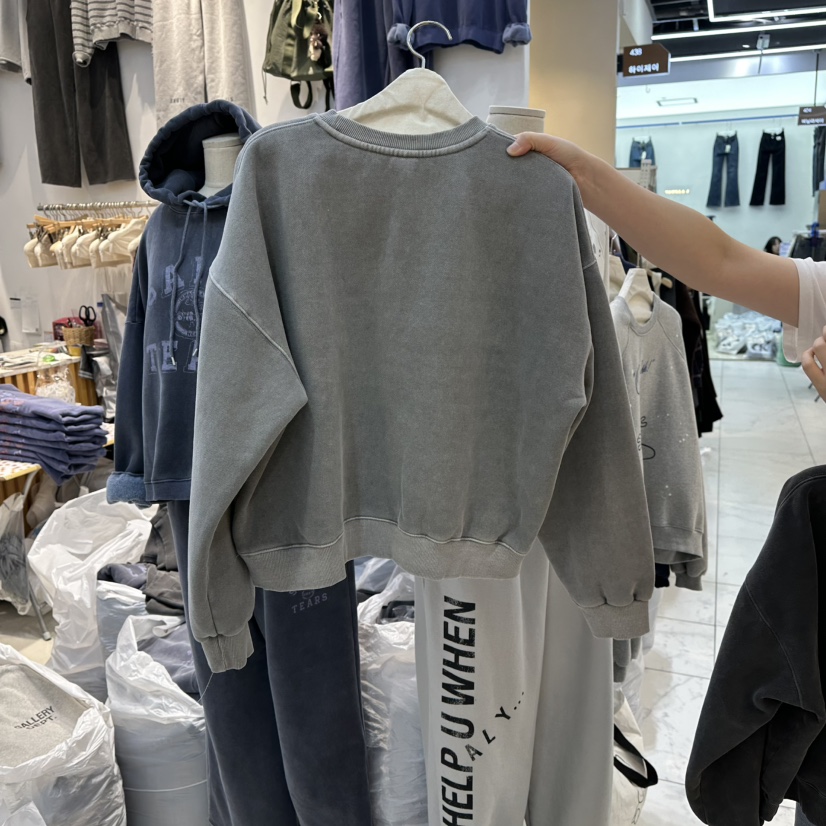 WASHBLUE韓國代購㊣女裝新品25秋冬時尚職業熱賣人氣衛衣加絨WASHBLUE衛衣