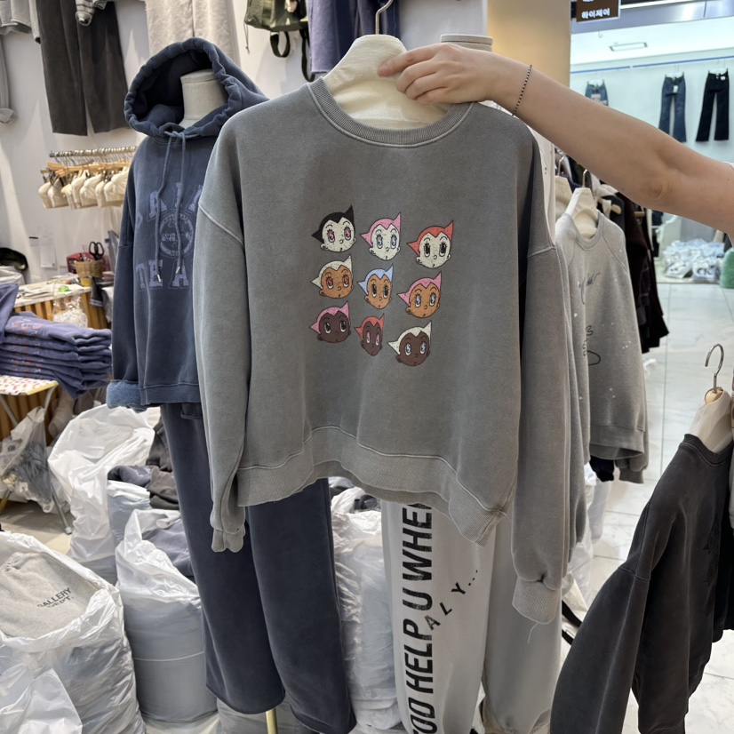 WASHBLUE韓國代購㊣女裝新品25秋冬時尚職業熱賣人氣衛衣加絨WASHBLUE衛衣圖色2