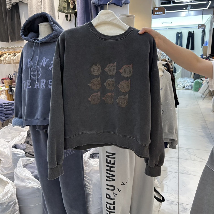 WASHBLUE韓國代購㊣女裝新品25秋冬時尚職業熱賣人氣衛衣加絨WASHBLUE衛衣圖色3