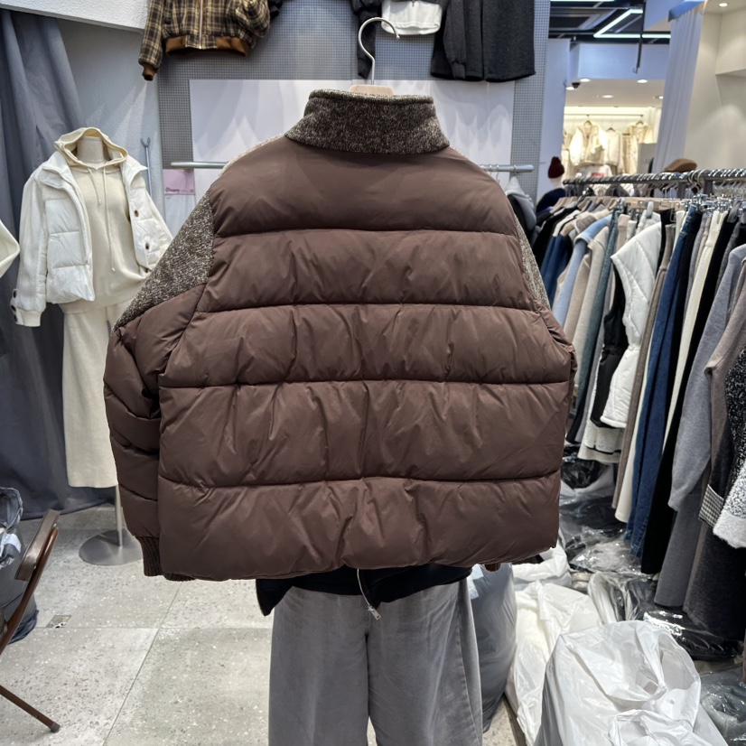 BLOOM韓國直郵㊣女裝新品真品時尚25秋冬熱賣短款棉服斜紋布BLOOM-Q短款棉服