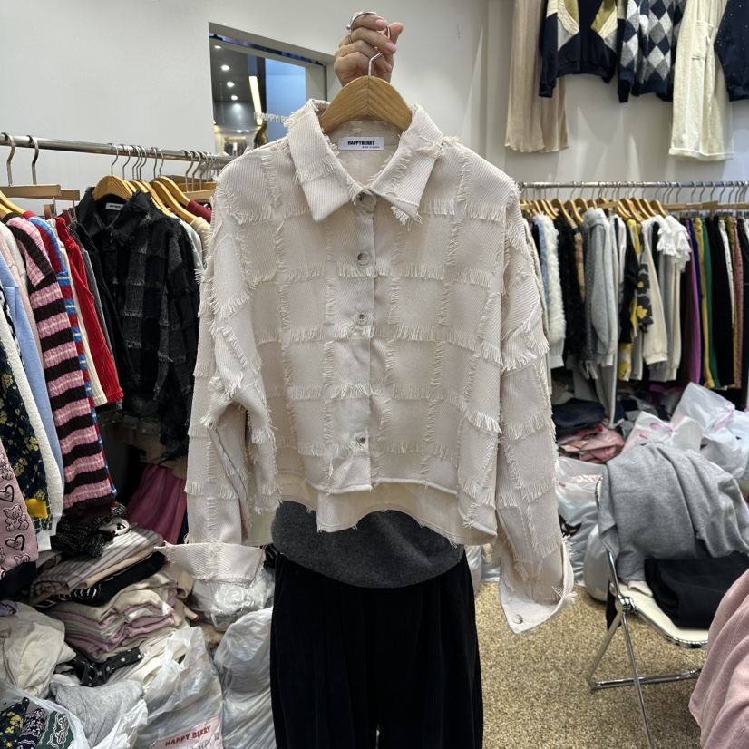 HAPPYBERRY東大門㊣實拍女士新款推薦真品休閑25秋冬襯衫蕾絲衫HAPPYBERRY襯衫/蕾絲衫圖色1