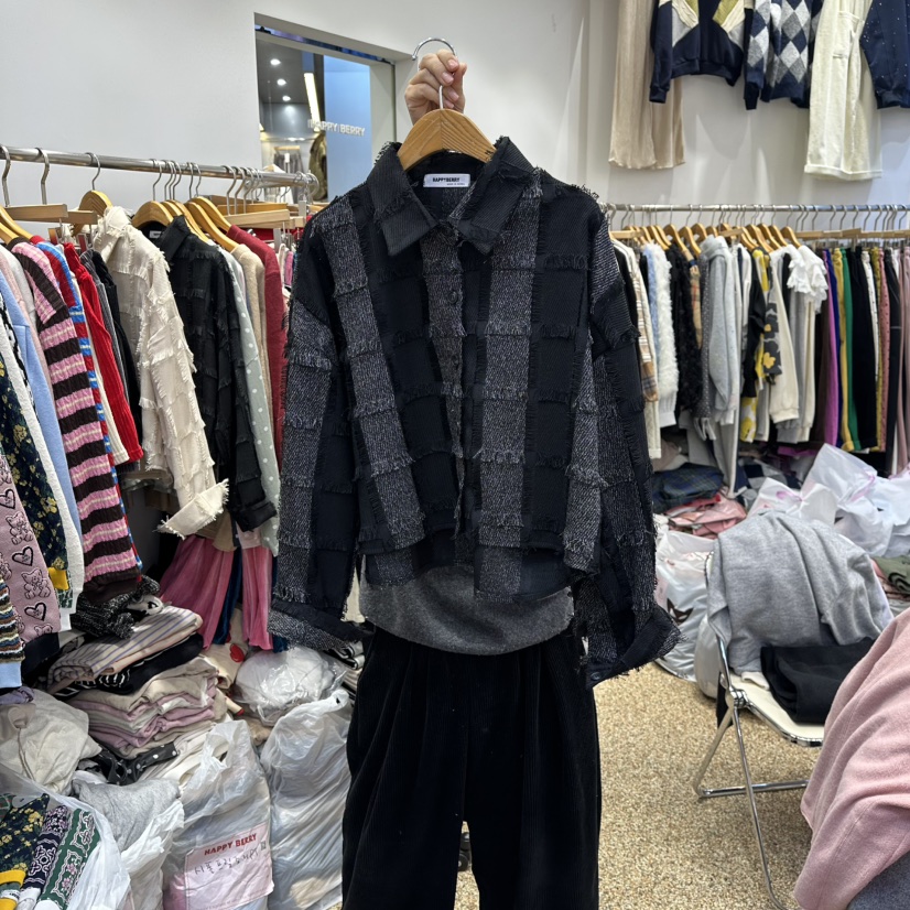 HAPPYBERRY東大門㊣實拍女士新款推薦真品休閑25秋冬襯衫蕾絲衫HAPPYBERRY襯衫/蕾絲衫圖色2