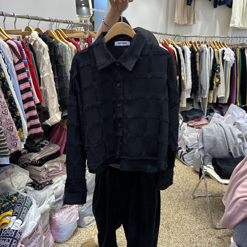 HAPPYBERRY東大門㊣實拍女士新款推薦真品休閑25秋冬襯衫蕾絲衫HAPPYBERRY襯衫/蕾絲衫圖色3