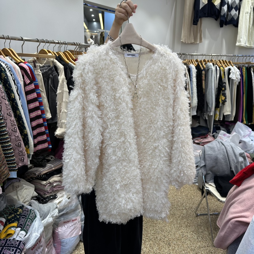 HAPPYBERRY東大門㊣實拍女裝新款25秋冬人氣真品熱賣職業毛衣HAPPYBERRY毛衣圖色4奶油色