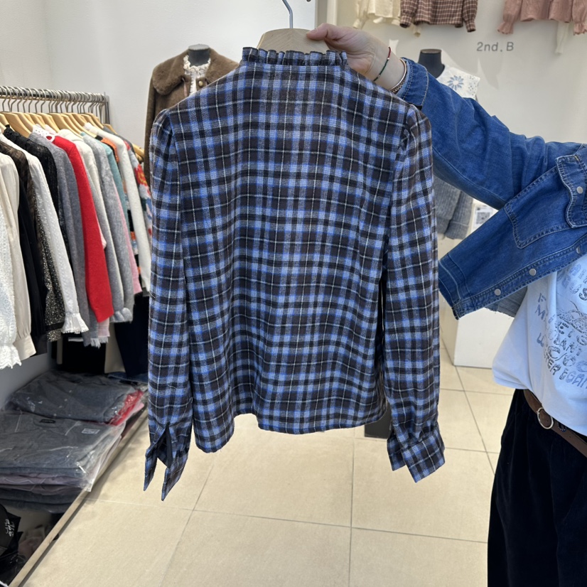 2nd B-S東大門㊣實拍女士新款推薦休閑25秋冬熱賣襯衫蕾絲衫2nd B-S襯衫/蕾絲衫