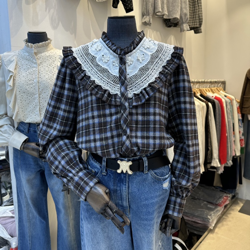 2nd B-S東大門㊣實拍女士新款推薦休閑25秋冬熱賣襯衫蕾絲衫2nd B-S襯衫/蕾絲衫圖色1