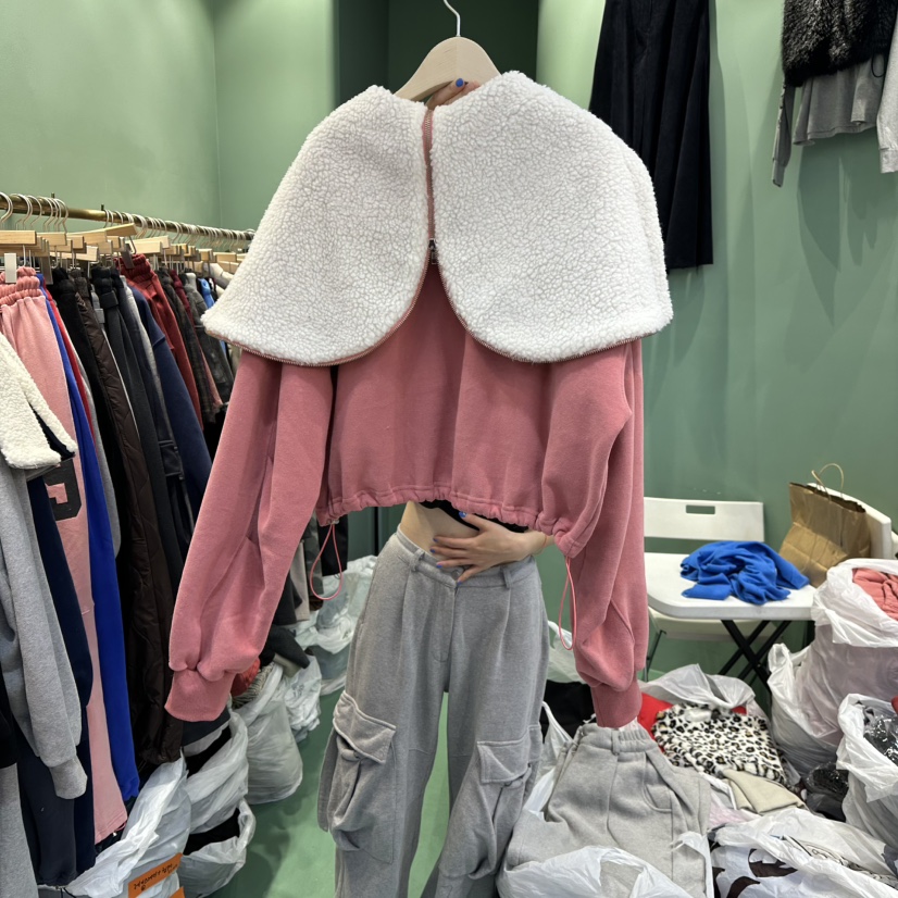 ROMANTIC NEWYORK東大門㊣直郵女裝新品熱賣真品衛衣羊毛拉鏈ROMANTIC NEWYORK衛衣