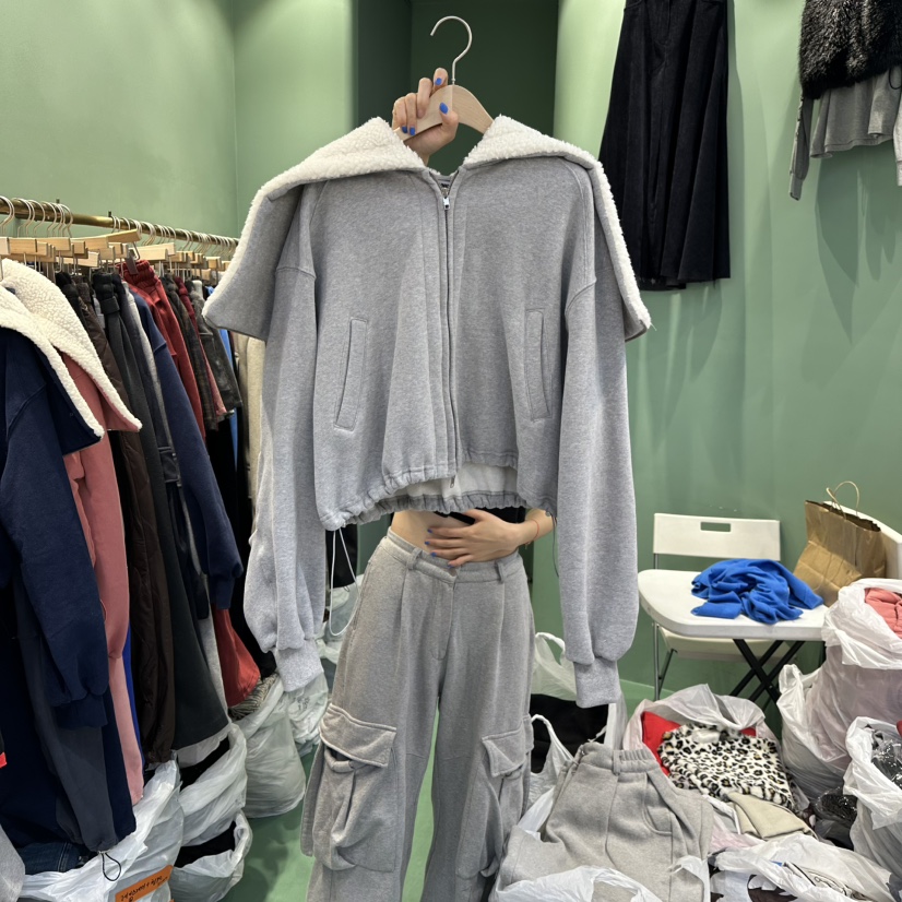 ROMANTIC NEWYORK東大門㊣直郵女裝新品熱賣真品衛衣羊毛拉鏈ROMANTIC NEWYORK衛衣圖色1