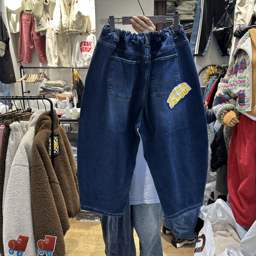 YESFREE韓國直郵㊣女裝新品人氣熱賣時尚休閑25秋冬真品牛仔褲YESFREE牛仔褲