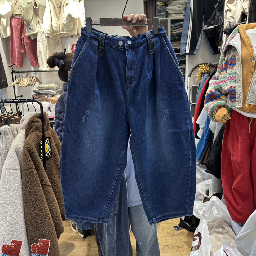 YESFREE韓國直郵㊣女裝新品人氣熱賣時尚休閑25秋冬真品牛仔褲YESFREE牛仔褲圖色1