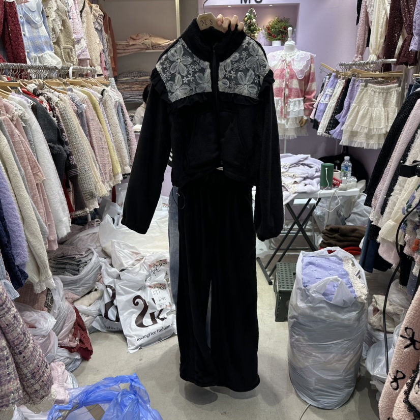 MS韓國代購㊣女士新品職業時尚熱賣25秋冬休閑套裝毛皮套裝MS套裝圖色2