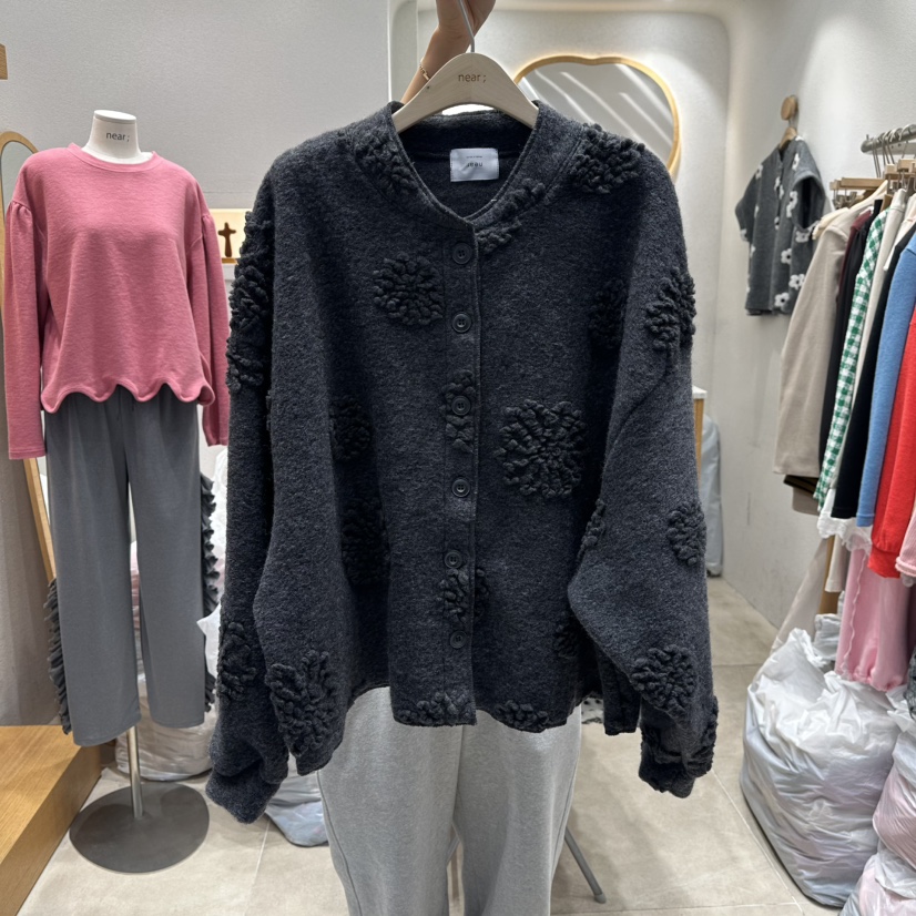 NEAR韓國直郵㊣女士新款時尚25秋冬休閑真品職業熱賣毛衣開衫NEAR毛衣圖色1