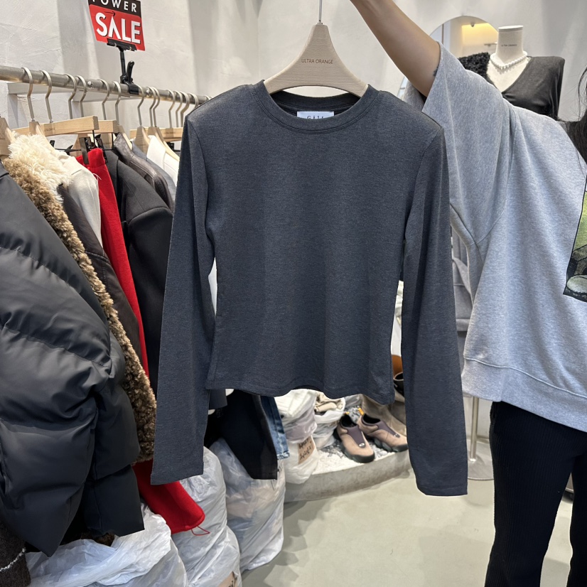 ULTRAORANGE東大門㊣代購女士新款時尚25秋冬推薦熱賣長袖T恤GILT/ULTRAORANGE長袖T恤圖色3灰色