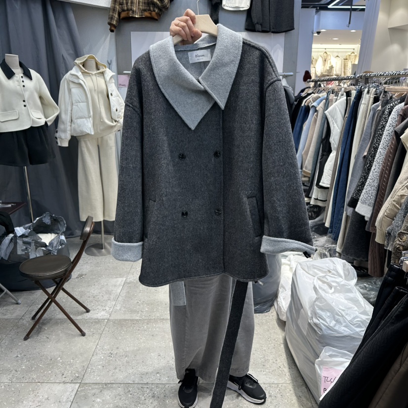 BLOOM韓國代購㊣女裝新品推薦人氣職業熱賣真品短款大衣含腰帶BLOOM-Q短款大衣圖色3