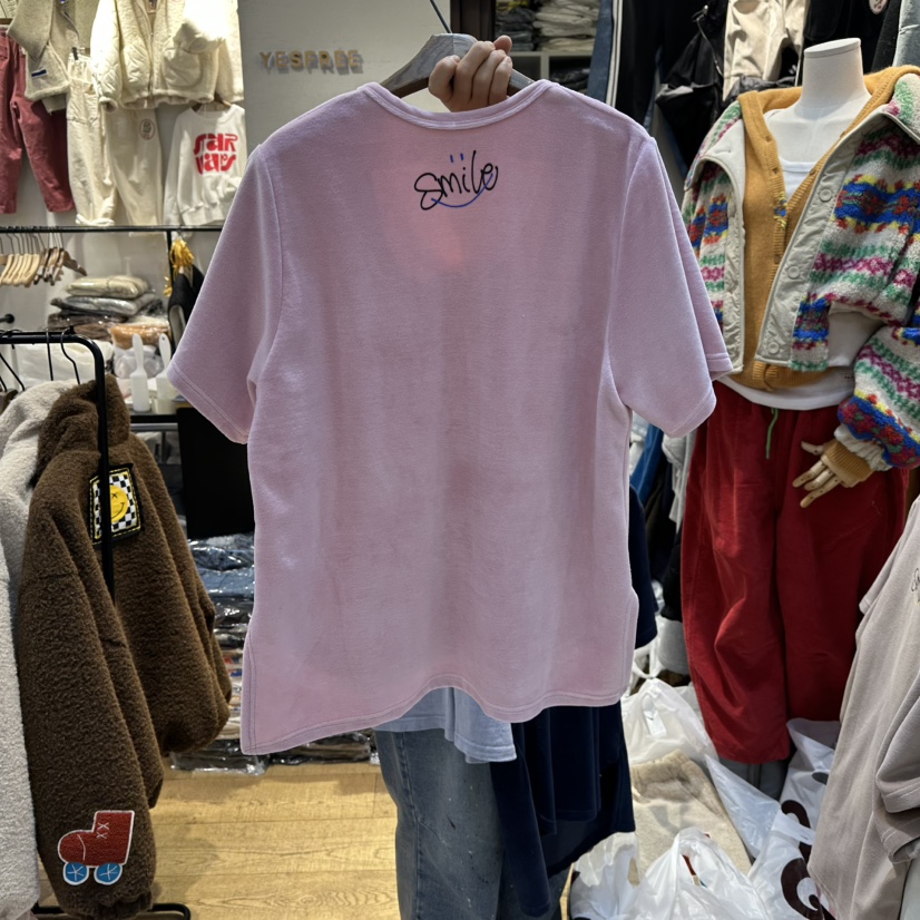 YESFREE東大門㊣實拍女士新品25秋冬真品人氣熱賣T恤天鵝絨YESFREET恤