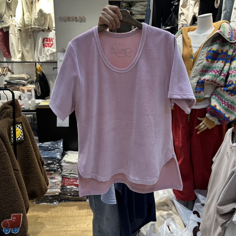 YESFREE東大門㊣實拍女士新品25秋冬真品人氣熱賣T恤天鵝絨YESFREET恤圖色3