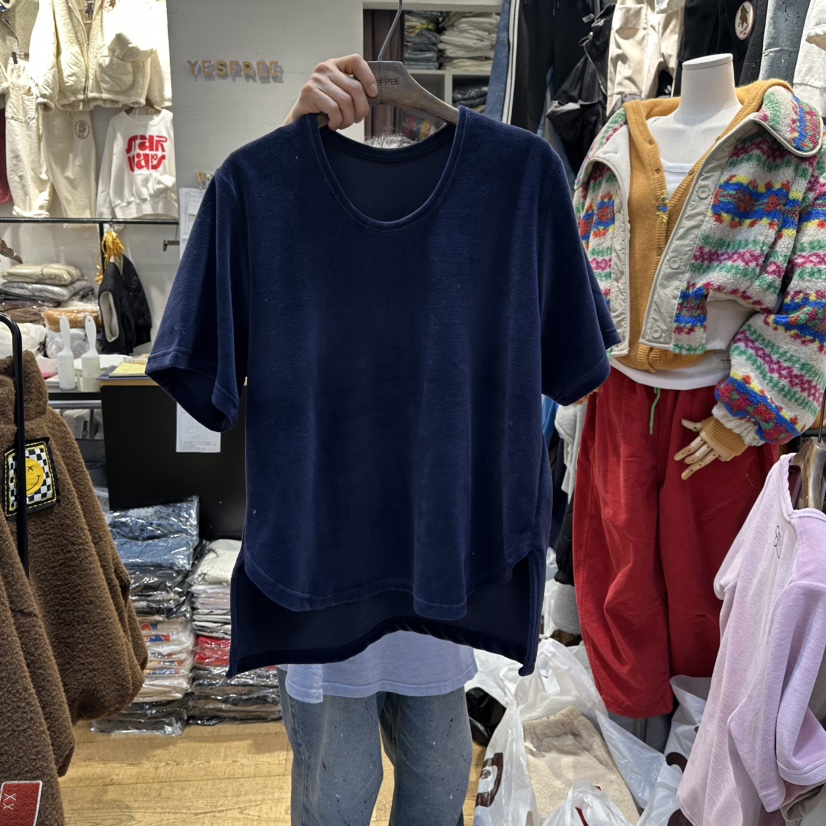 YESFREE東大門㊣實拍女士新品25秋冬真品人氣熱賣T恤天鵝絨YESFREET恤圖色4