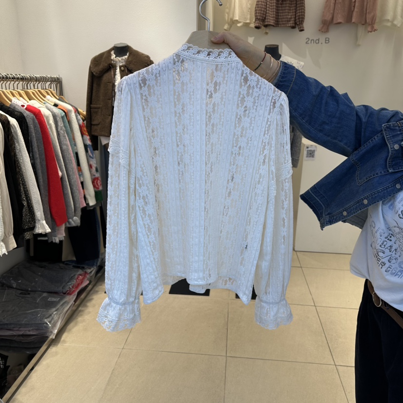 2nd B-S東大門㊣實拍女裝新品25秋冬職業推薦休閑襯衫蕾絲衫2nd B-S襯衫/蕾絲衫