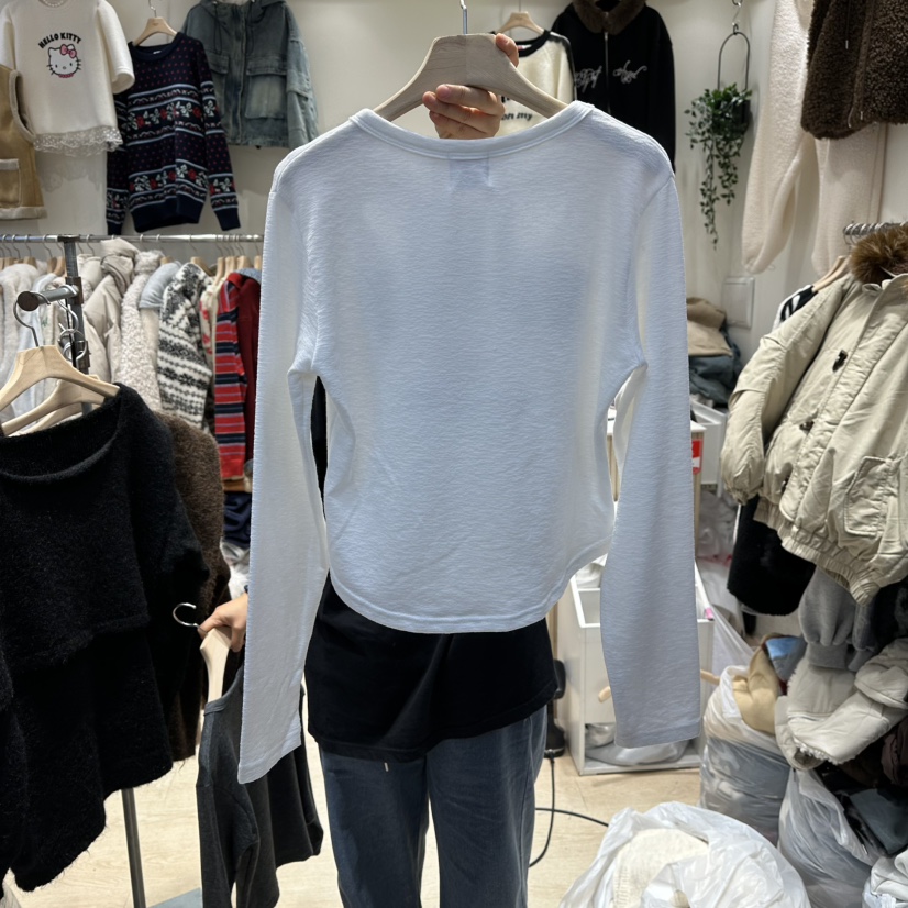 UNDERSTAR_VINTAGE東大門㊣實拍女裝新款熱賣推薦長袖T恤羊毛UNDERSTAR_VINTAGE長袖T恤