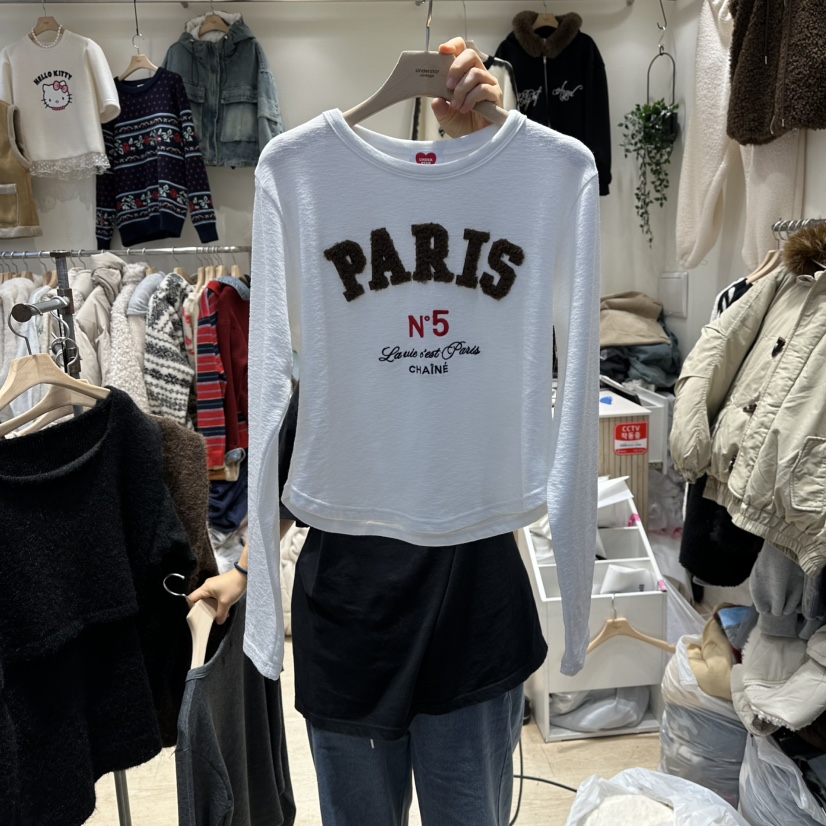 UNDERSTAR_VINTAGE東大門㊣實拍女裝新款熱賣推薦長袖T恤羊毛UNDERSTAR_VINTAGE長袖T恤圖色1