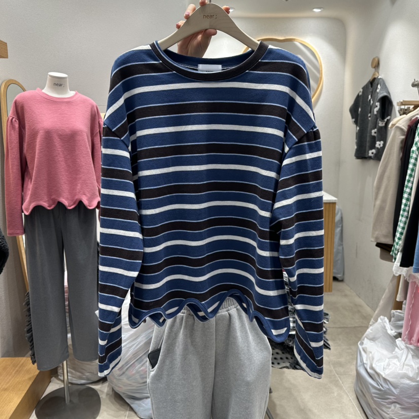 NEAR東大門㊣實拍女士新品時尚人氣職業真品休閑熱賣長袖T恤NEAR長袖T恤圖色2